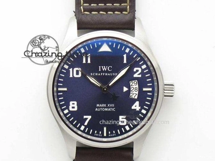 MIROTIME 0113 Portofino IW458101 Diamond Bezel SS MK 1:1 Best Edition Silver Dial On Purple Leather Strap MIYOTA Tailored 7166